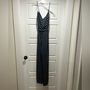 Lush Blue striped jumpsuit size M